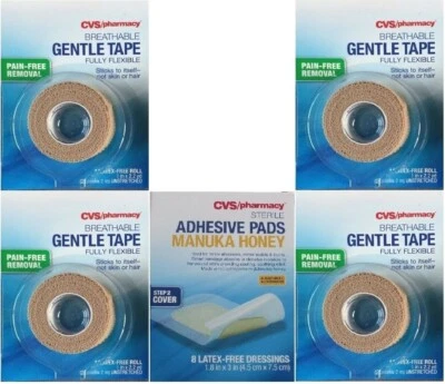 8 ALMOHADILLAS DE MIEL CVS MANUKA + 4 ROLLOS DE CINTA FLEXIBLE TRANSPIRABLE CVS ENVÍO GRATUITO EE. UU. Foto 1 de 4