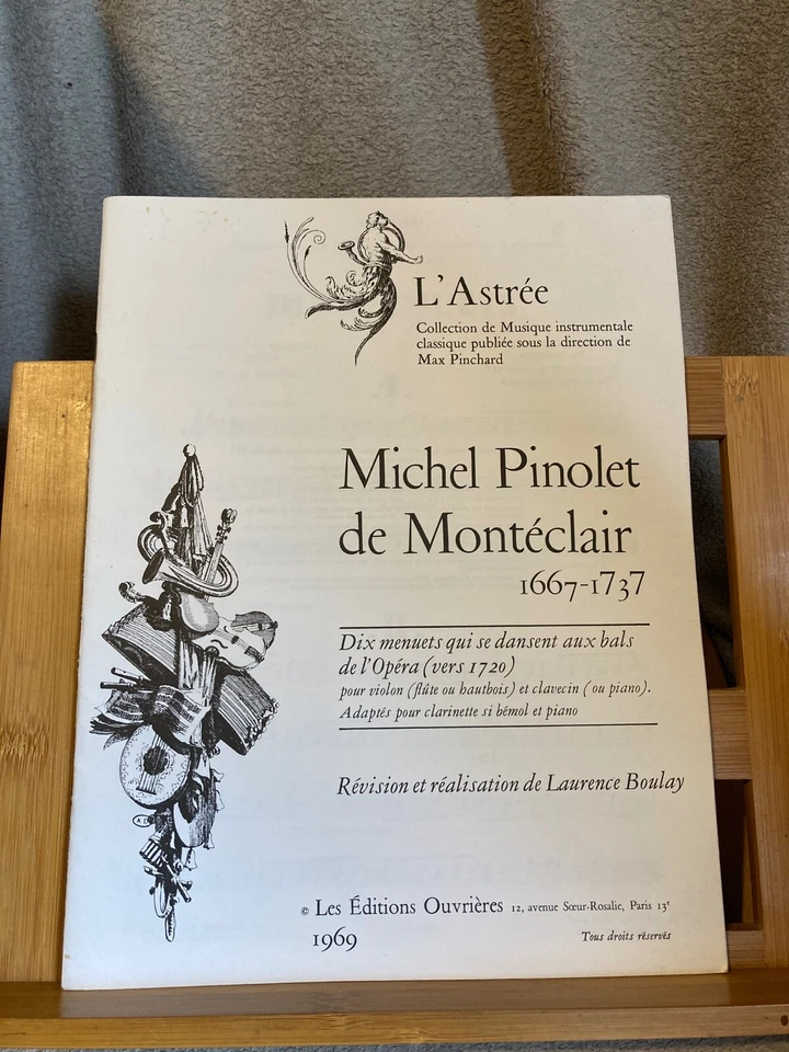 M. Pinolet de Montéclair dix menuets partition clarinette piano ed. ouvrières - Photo 1/1