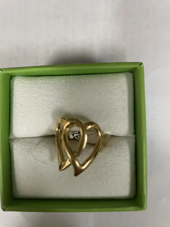 Park Lane Retired Entwined Hearts Ring 18k  Gold Plated USA  - Pretty!  Size 5 - Image 1 of 1