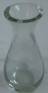 8" ATEMBERAUBENDE kristallklare schwere Glas 1/4" Vase, mundgeblasen in Rumänien Vintage - Bild 1 von 4