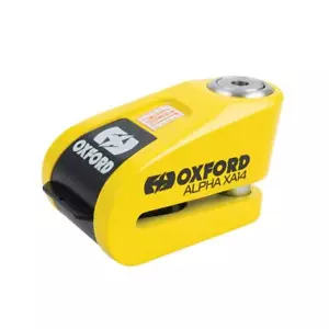Oxford Alpha XA14 Motocicleta Bloqueo Disco Alarma 14mm Pin Vendido Seguro Negro Amarillo - Imagen 1 de 9