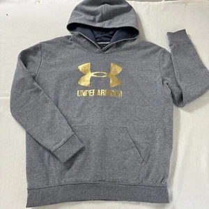 Felpa con cappuccio Under Armour Threadborne Giovani Taglia XL grigio oro sciolto logo - Foto 1 di 10
