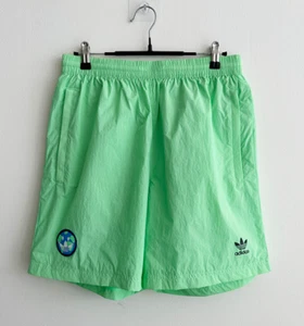 adidas Originals Mens Happy Earth Shorts in Green HI2964 - Picture 1 of 9