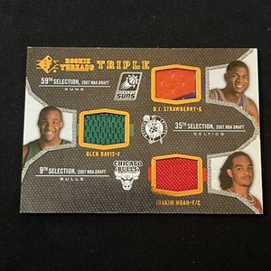 2007 SP Threads Triple Rookie Threads Strawberry Glen Davis Joakim Noah RC - Picture 1 of 2