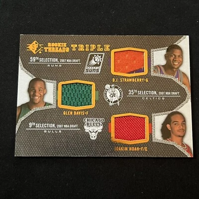 SP Threads Triple Rookie Threads Strawberry Glen Davis Joakim Noah RC 2007 Foto 1 de 2