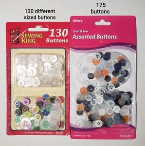 Sewing King & Allary Button Assortment for sewing projects/crafts ~ 300+ Buttons - Picture 1 of 2