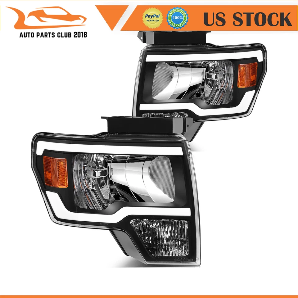 Fits 2009-2014 Ford F150 Headlights Assembly Clear Lens Left + Right Side Front - Image 1 of 4