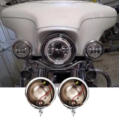 4.5 英寸 LED 雾灯外壳支架适用于雅马哈 V 星 1100 650 经典 — 第 1/4 张图片