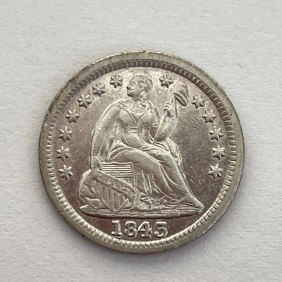 1843 Seated Liberty Half Dime Uncirculated U.S. Type Coin (Raw15339) You Grade!! - Image 1 of 2