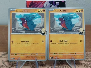 2x Cynthia's Gible 102/182 Sv10: Destined Rivals Regular - Picture 1 of 2