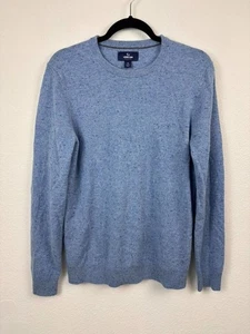 Lands' End men's small 34-36 fine gauge cashmere sweater heather blue donegal - Picture 1 of 6