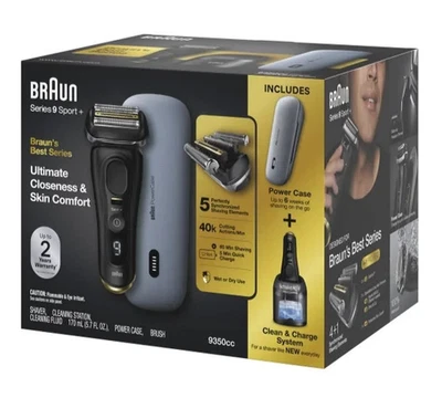 BRAUN Series 9 Sport + 9350CC Wet & Dry Clean & Charge System & POWER CASE NEW - Image 1 of 4