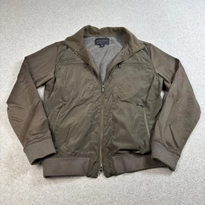 Banana Republic Jacket Mens Medium Green Mixed Media Bomber Academia Heritage - Picture 1 of 10