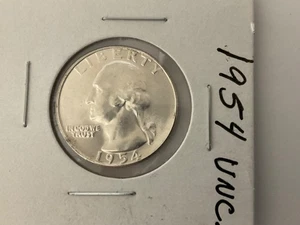 1954-P WASHINGTON SILVER QUARTER ~CH/BU+ ~SCHÖNE MÜNZE~ - Bild 1 von 2