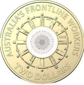 2022 $2 Frontline Workers Australian Two Dollar Queen aUNC Coin x 1 - Picture 1 of 4