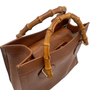 Bolso de Mano GUCCI Diana Mango de Bambú Cuero Marrón De Colección Antiguo Gucci - Imagen 1 de 18