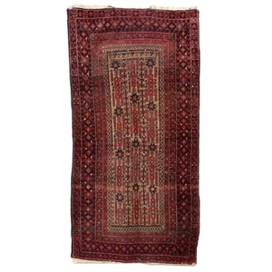 Tappeto Beluchi Antico Lana Nodo Fine Iran 210 x 110 cm Originale - Foto 1 di 6