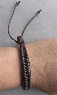New Classic Surfer Braided Leather Bracelet Wristband Cuff Cool Men's BROWN Gift - Image 1 of 4