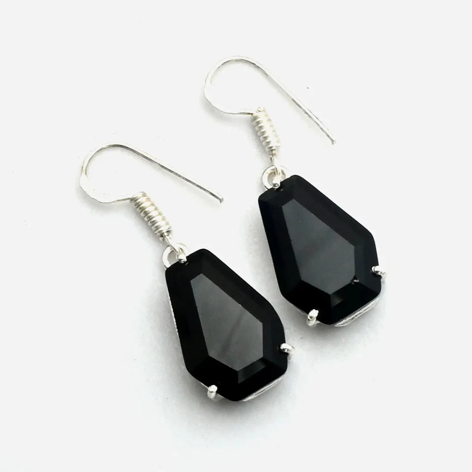 Brincos pendurados femininos de pedra preciosa de tanzanita feitos à mão 1,4" AE-11306 - Imagem 1 de 1