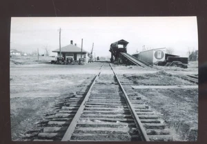 REAL PHOTO PRAGUE OKLAHOMA RAILROAD DEPOT TRAIN STATION POSTCARD COPY - Picture 1 of 1