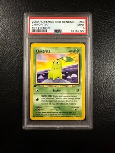 Pokemon Neo Genesis #53 - Chikorita - MINT - 1st Edition - PSA 9! - Picture 1 of 4