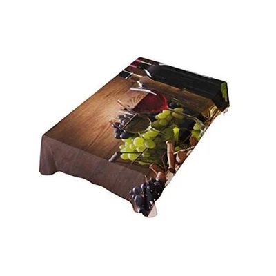 Mantel rectangular romanti vino tinto uvas sobre mantel de madera 60 x 120  Foto 1 de 2