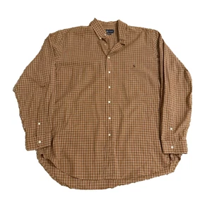 Ralph Lauren Classic Fit Braun Kariertes Hemd Herren XXL 100% Baumwolle Button Down - Bild 1 von 9
