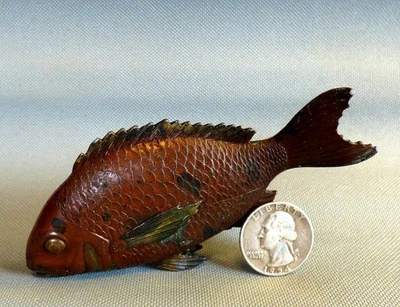 NICE EARLY BRONZE JAPAN FISH 1800s ERA POSSIBLY GOLDFISH OR COI ?? - Image 1 of 4