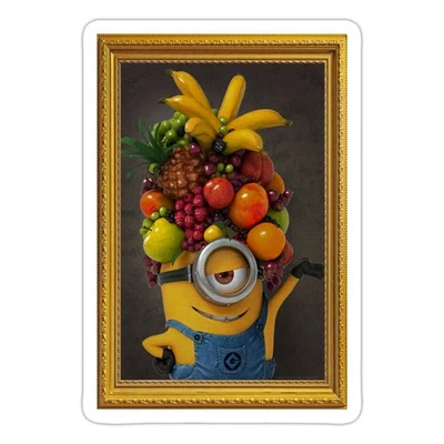 Pegatina Minions Merch Stuart Fruit Painting con licencia oficial, máx. 4 x 4" Foto 1 de 3