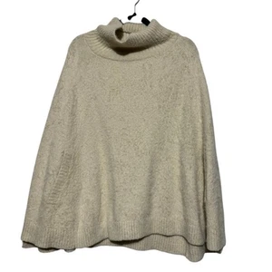 Poncho Mersea Chalet panna bianco collo cappuccio taglia unica accogliente viaggio classico - Foto 1 di 4