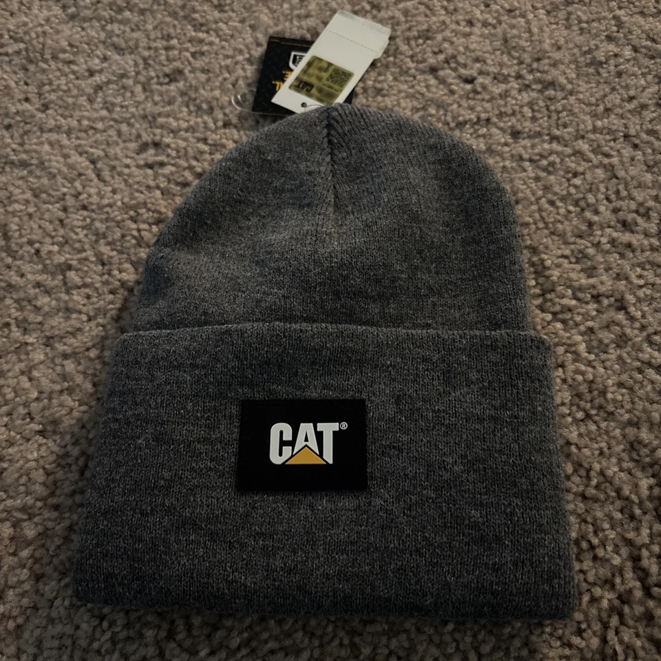Caterpillar CAT Label Cuff Beanie Dark Heather Grey One Size 1090026