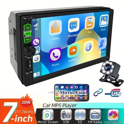 7-Inch HD Car Stereo Radio Newstyle 2 Din MP5 Multimedia Player with 8LED Backup - Image 1 of 4