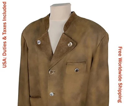 Spieth & Wensky Mens Brown Leather Hunting Austria Jacket Size 32 / 5XL - Image 1 of 4