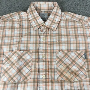 Camisa informal Carhartt para hombre talla grande naranja gris blanco a cuadros manga corta - Imagen 1 de 6