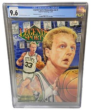 LEGENDS SPORTS MEMORABILIA V6 #1 CGC 9.6 NM+ LARRY BIRD #33 W/CARDS NEWSSTAND #2