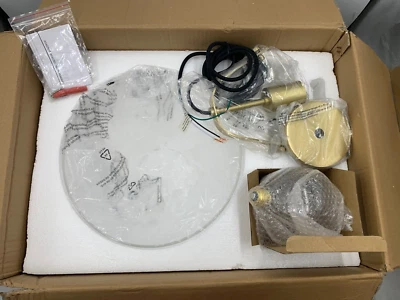 Colgante de vidrio Pottery Barn Giles con pantalla de latón de 9" de diámetro #1672 Foto 1 de 2