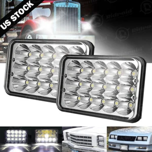 2p 4x6 45W LED Sealed Beam Black Housing Headlight H4651 H4652 H4656 H4666 H6545 - Picture 1 of 18