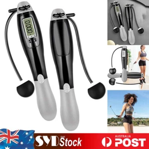 Digital Counting Jump Rope Adjustable Fitness Jumping Rope Cordless Skipping NEW - Picture 1 of 12