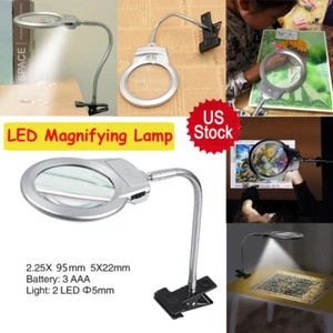 LED Magnifier Floor Stand Lamp Adjustable Table Lamp Diamond Painting Read Tool - Picture 1 of 12