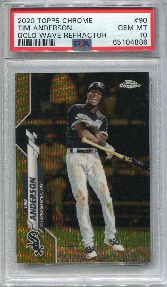 2020 Topps Chrome Gold Wave Refractor 90 Tim Anderson 6/50 PSA 10 GEM MT - Image 1 of 1