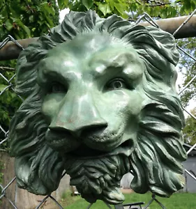 Stunning Lion Sculpture, Handmade Artwork for Yard, Patio or Garden, Jade Color - Picture 1 of 12