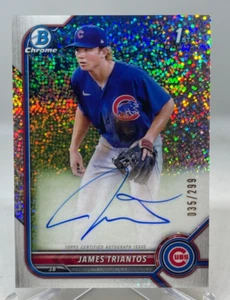 JAMES TRIANTOS 2022 Bowman Chrome 1st Bowman Speckle Refractor AUTO/299 Cubs - Imagen 1 de 10