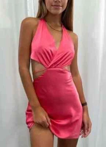 COTTON CANDY LA Women Mini Dress Size M Hot Pink Sexy Clubs Party 80-35 - Picture 1 of 14