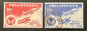 Travelstamps: 1960 Philippines Stamps Scott #C83-C84 25th Anniv. Air Force Used - Picture 1 of 5