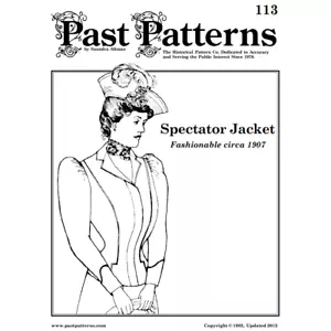 Past Patterns 0113 sz 20 - Edwardian Spectator Jacket Sewing Pattern bust 41" - Picture 1 of 2