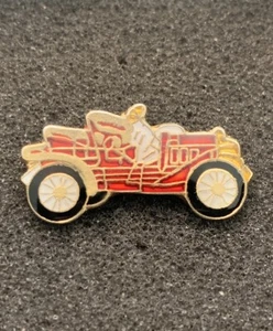 Vintage Ford Model T Car Red Acrylic Gold Tone Automobile Lapel Pin - SPB - Picture 1 of 4