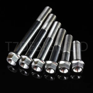 M8 x 1.25 Race Ti Titanium Hex Head Flange Bolt 20 25 30 35 40 45 50 55 60 70 - Picture 1 of 2