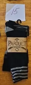 (3) pair Men's Casual Crew Dress Socks -Black striped- Size 10-13 - Picture 1 of 2