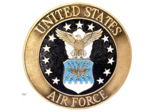 USAF U.S. Air Force Solid Kiln Dried Mahogany Wood Handmade Plaque Emblem - Picture 1 of 6