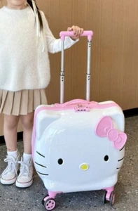 HELLO KITTY rolling girls hard shell Carry-on Luggage 18" U.S. Seller ( Pinkbow) - Picture 1 of 7